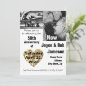 50ste huwelijksverjaardag Toen & Nu-foto Kaart (Staand voorkant)