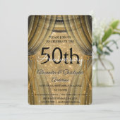 50ste huwelijksverjaardag Zwart en Goud Glans Kaart (Staand voorkant)