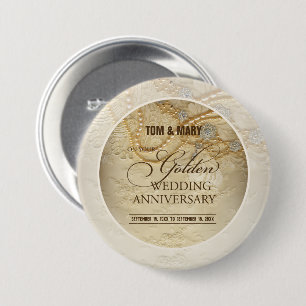 , 50ste Jubilea parels Ronde Button 7,6 Cm