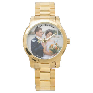 50ste Jubileum geschenken | Gouden Jubileumfoto Horloge