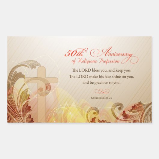 50ste Jubileum van het godsdienstberoep, Nun Rechthoekige Sticker (Voorkant)