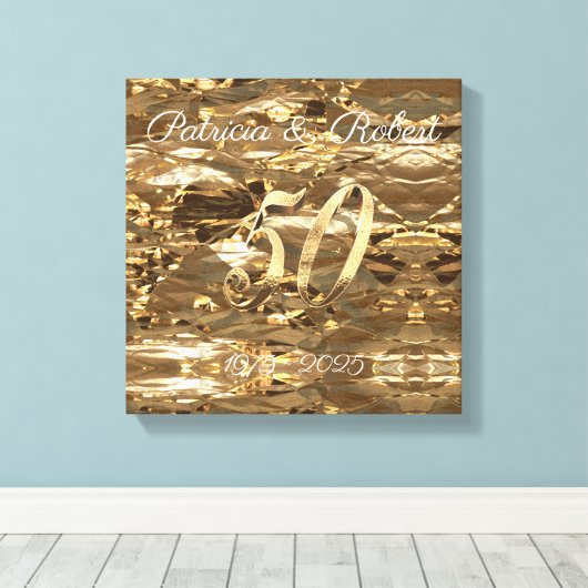 50ste Jubileum voor bruiloft Canvas Afdruk (Insitu (Houten vloer))