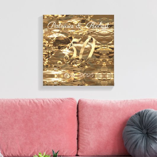 50ste Jubileum voor bruiloft Canvas Afdruk (Insitu (Woonkamer))