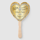 50ste Jubileum voor bruiloft Gold Diamonds Handwaaier (Voorkant)