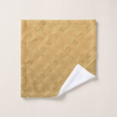 50ste Jubileum voor bruiloft Golden Ochre Towel Bad Handdoek (Wasdoekje)