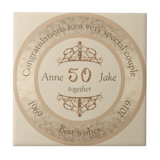 50ste Jubileum voor weddenschappen Gifts for Coupl Tegeltje (Voorkant)