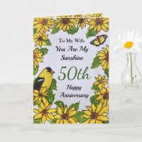 50ste Jubileum vrouw Je bent mijn zonneschijn Kaar