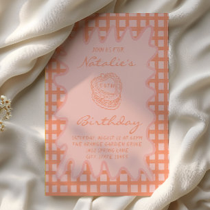 50ste Peach Hand Drawn Wavy Lijst Verjaardag Kaart