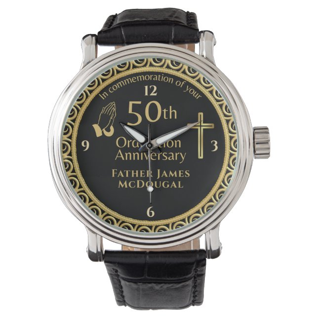 50ste priesterwijding geschenk PERSOONLIJK  Horloge (Voorkant)