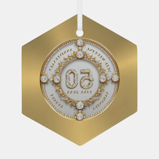 50ste trouwdag glas ornament (Achterkant)