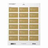 50ste trouwdag gouden adres etiket (Full Sheet)
