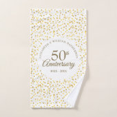 50ste trouwdag Gouden Liefdesharten Bad Handdoek (Handdoek)