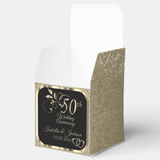 50ste trouwdag - gunstendoosje zwart en goud bedankdoosjes (Geopend)
