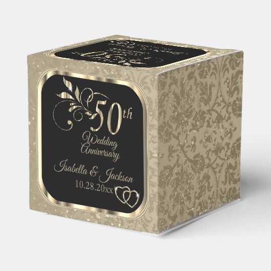 50ste trouwdag - gunstendoosje zwart en goud bedankdoosjes (Achterkant)