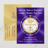 50ste trouwdag jubileum uitnodigingskaarten uitnodiging briefkaart (Voorkant / Achterkant)