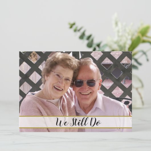 50ste trouwdag We Doen het Nog Steeds Foto Kaart (Staand voorkant)