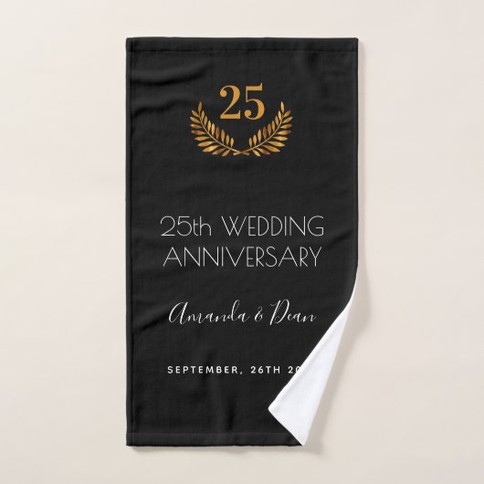50ste trouwdag, zwarte baard bad handdoek (Handdoek)