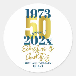 50ste trouwdatum jubileum ronde sticker