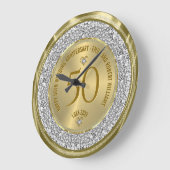 50ste trouwjubileum Goud Witte Diamanten Grote Klok (Hoek)