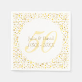 50ste trouwjubileum gouden confetti servetten (Voorkant)