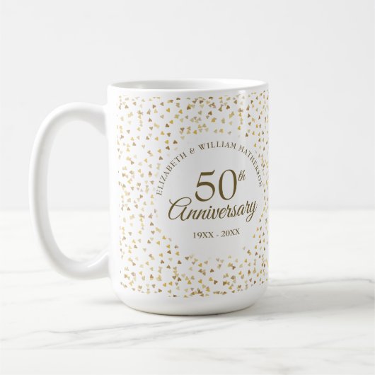 50ste trouwjubileum Gouden Harten Koffiemok (Links)