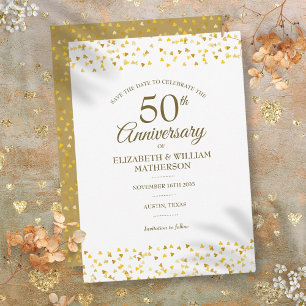 50ste trouwjubileum Gouden liefdesharten Save The Date