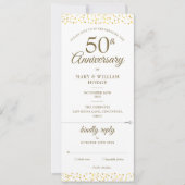 50ste trouwjubileum Hart Confetti RSVP Kaart (Voorkant)