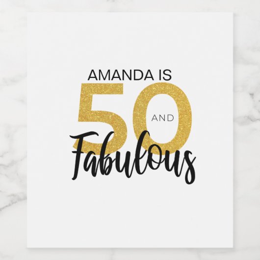 50ste verjaardag 50 en Fabulous Party Wijn Etiket (Enkel label)