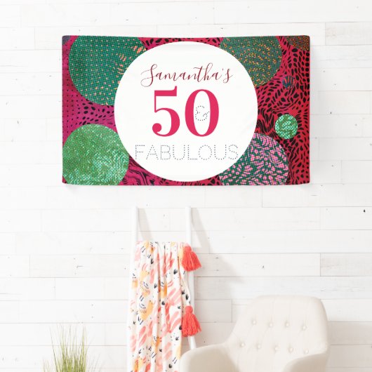 50ste verjaardag 50 en Fabulous Unieke Partij Spandoek (Insitu)