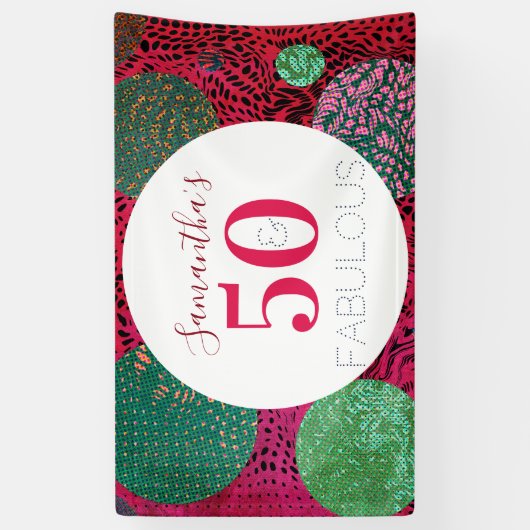 50ste verjaardag 50 en Fabulous Unieke Partij Spandoek (Verticaal)