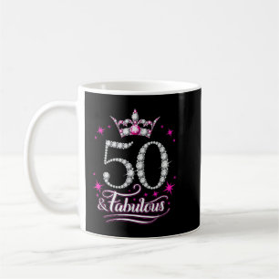 50ste verjaardag. 50 en Fabulous women's, dames en Koffiemok