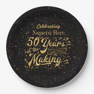 50ste verjaardag - 50 jaar in de maak papieren bordje