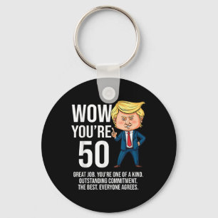 50ste verjaardag 50 jaar oude grappige Trump Repub Sleutelhanger