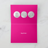 50ste verjaardag 5e OH! foto roze retro Kaart (Binnen)