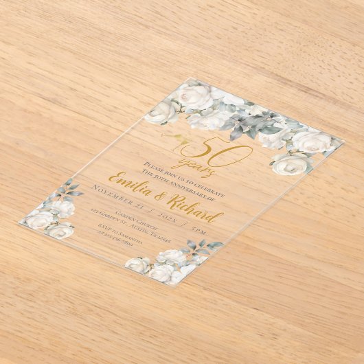 50ste verjaardag acryl uitnodiging acryl uitnodigingen (Laagn)