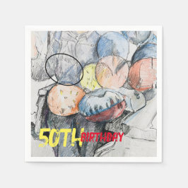 50ste verjaardag ballonnen servet