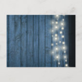 50ste verjaardag Blauw Rustieke bloemen save the d Briefkaart (Achterkant)