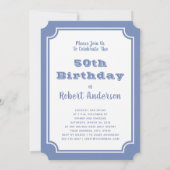 50ste verjaardag: Blue & White Limited Edition Kaart (Achterkant)