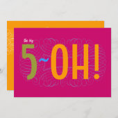 50ste verjaardag - de Grote 5-OH! Kaart (Voorkant / Achterkant)