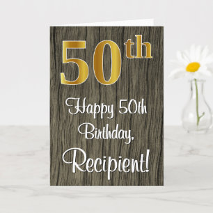 50ste verjaardag: Elegant Faux Gold Look #, Faux W Kaart