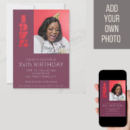 50ste verjaardag foto geboren in 1975 paarse kaart