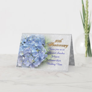 50ste verjaardag Gelofte Vernieuwing Hortensia's B Feestdagen Kaart