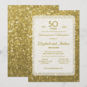 50ste verjaardag | Gouden Glitters Kaart (Voorkant / Achterkant)