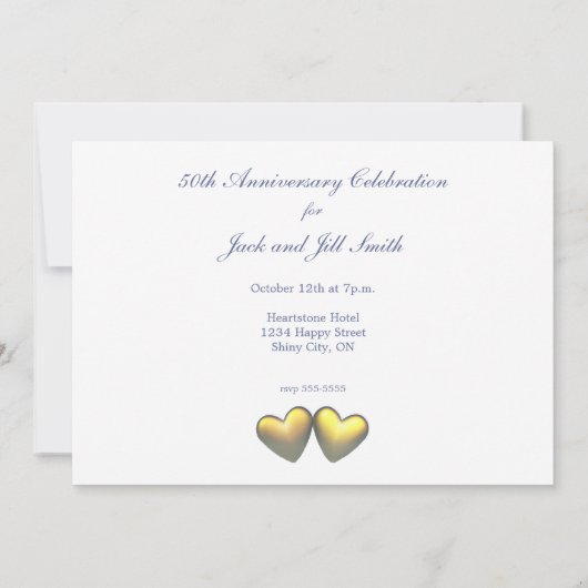 50ste verjaardag Gouden Harten Kaart (Achterkant)