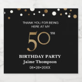 50ste verjaardag gouden thema voor de conferentie sparkling wijnetiket (Enkel label)