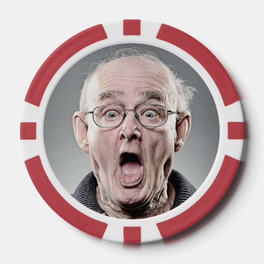 50ste verjaardag Grappige Custom Photo Poker Chips (Voorkant)