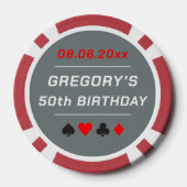 50ste verjaardag Grappige Custom Photo Poker Chips (Achterkant)