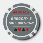 50ste verjaardag Grappige Custom Photo Poker Chips (Achterkant)