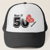 50ste verjaardag Ik ben Star Custom Name V10 Trucker Pet (Voorkant)