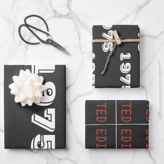 50ste verjaardag inpakpapier - Vintage 1975 (Voorkant)